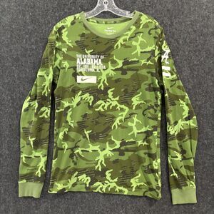 Alabama Crimson Tide Shirt Men's Small Green Camo Football Nike Long Sleeve Tee
